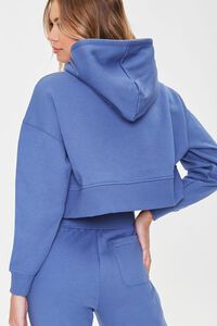 BLUE Dropped-Sleeve Fleece Hoodie, image 3
