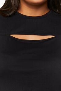 BLACK Plus Size Active Cutout Cropped Tee, image 5