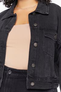 BLACK Plus Size Denim Cropped Jacket, image 5