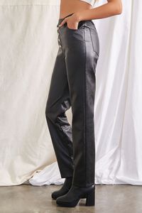 BLACK Crisscross Faux Leather Pants, image 3