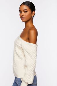 CREAM One-Shoulder Cable Knit Sweater, image 2