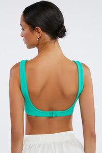 GREEN Ribbed Cropped Tank Top, image 3