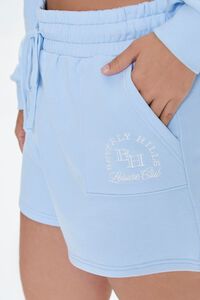 BLUE/CREAM Plus Size Embroidered Drawstring Shorts, image 6