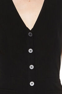 BLACK Sleeveless Button-Front Jumpsuit, image 4