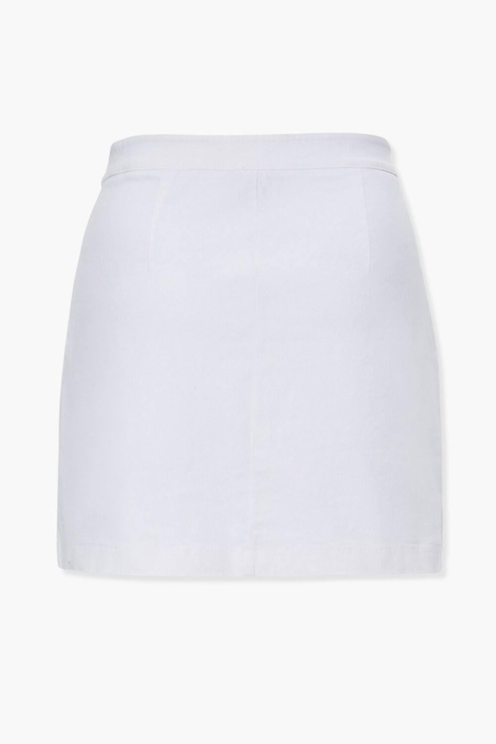 WHITE Plus Size Button-Front Denim Skirt, image 3