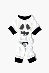 WHITE/BLACK Ghost Graphic Pet One-Piece, image 1