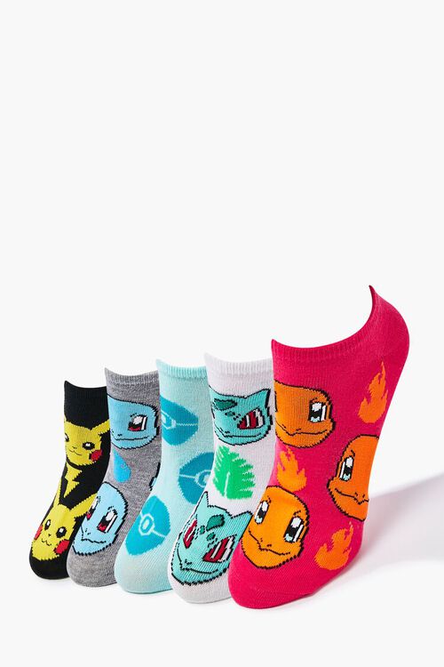 BLACK/MULTI Pokémon Print Ankle Socks - 5 Pack, image 1