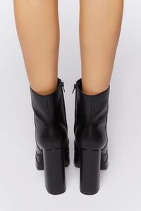 BLACK Chunky Heel Platform Ankle Boots, image 3