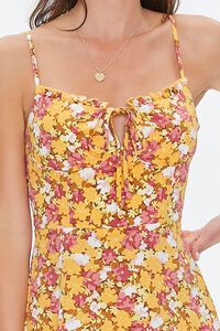 TAN/MULTI Floral Print Cami Mini Dress, image 5