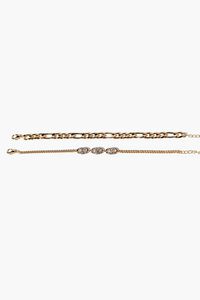 GOLD Curb Chain Bracelet Set, image 1