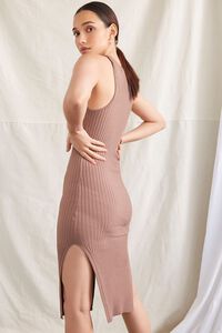 TAUPE Ribbed M-Slit Bodycon Dress, image 2