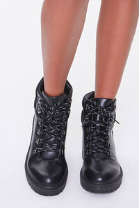 Padded Faux Leather Ankle Boots, image 4