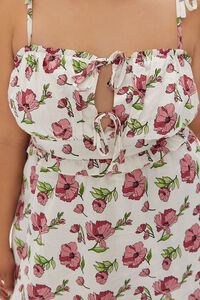 WHITE/MULTI Plus Size Floral Print Mini Dress, image 5