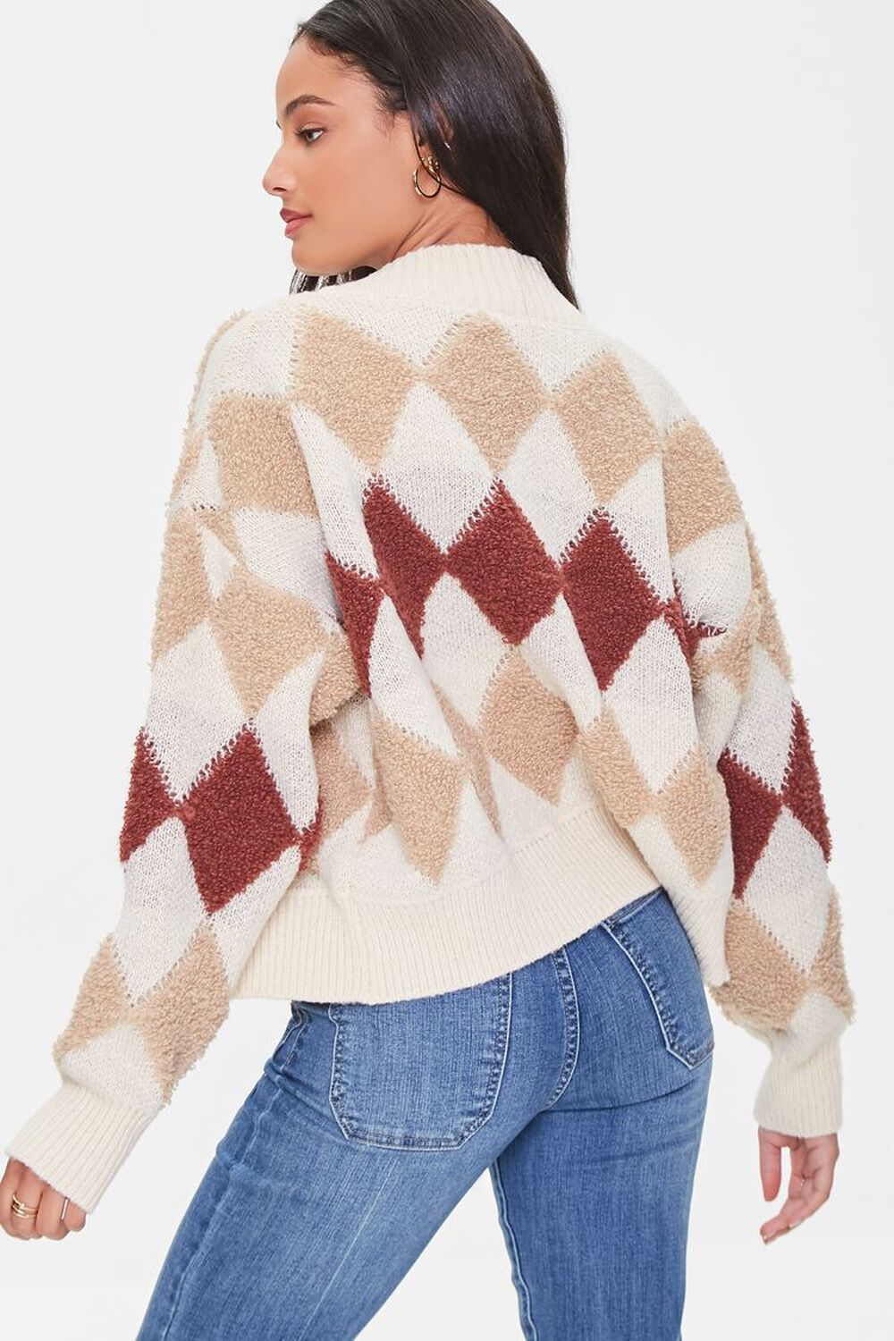 Checkered Cardigan Sweater, image 3