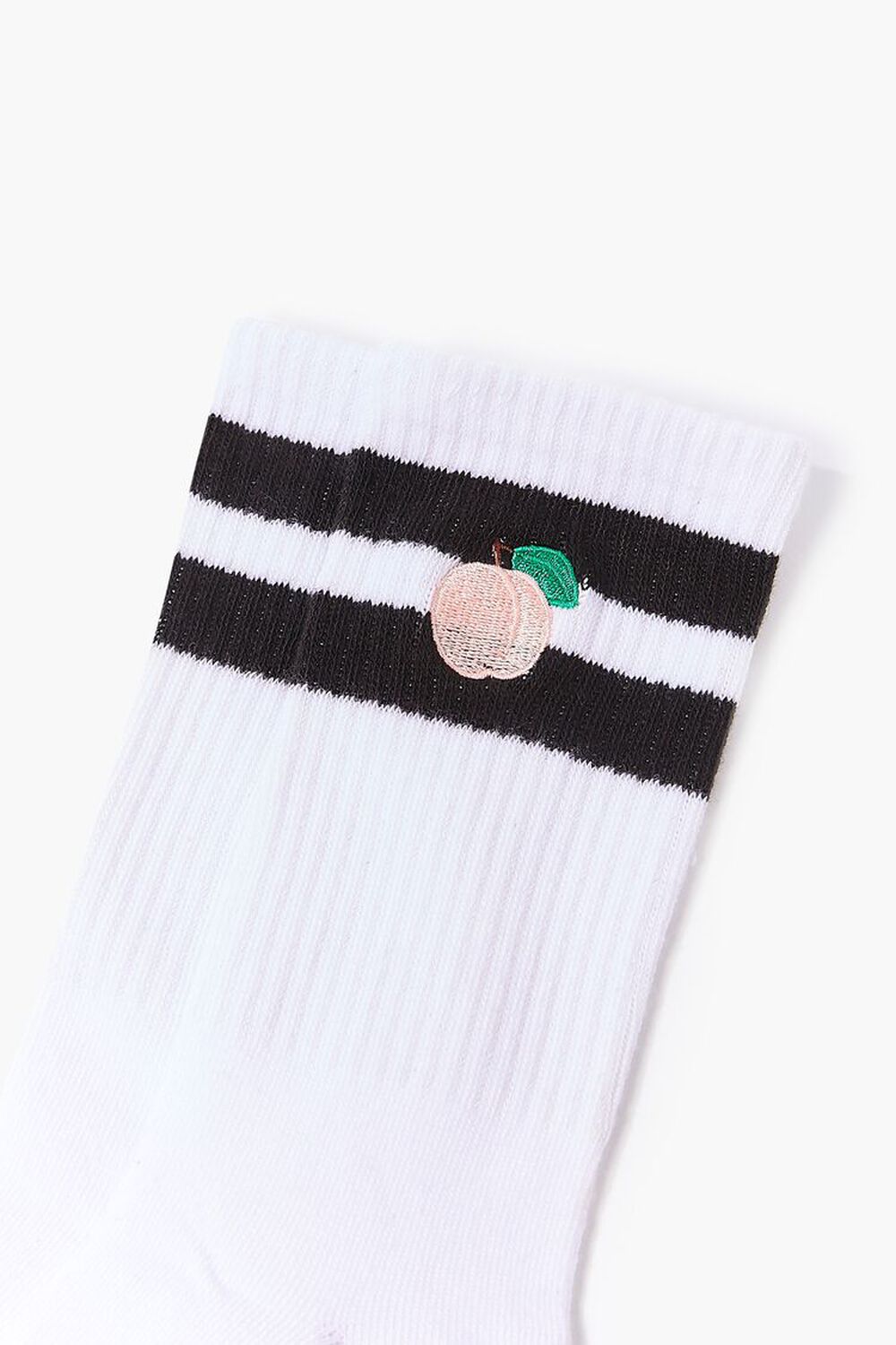 Peach Varsity-Striped Crew Socks, image 3