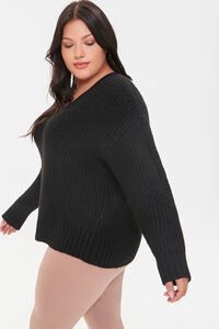 BLACK Plus Size Marled Knit Sweater, image 2