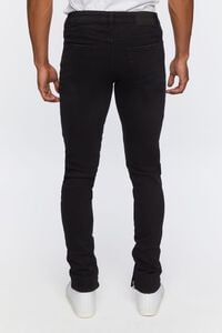 BLACK/WHITE Zip-Hem Embroidered Skinny Jeans, image 4