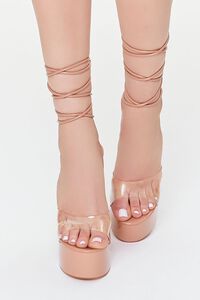 NUDE Wraparound Open-Toe Platform Heels, image 4