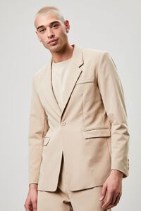 TAUPE Notched Button-Front Blazer, image 5