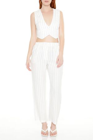 Pinstriped Cropped Vest