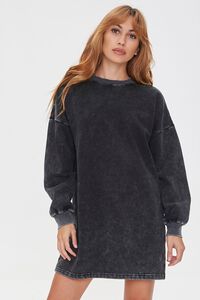 CHARCOAL Fleece Sweatshirt Dress, image 1