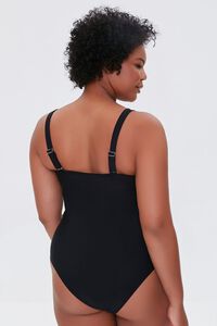 BLACK Plus Size Bow Cutout One-Piece Swimsuit, image 3