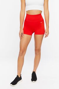 FIERY RED Active Seamless Biker Shorts, image 2