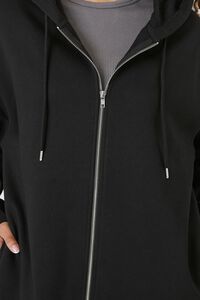 BLACK Fleece Longline Zip-Up Hoodie, image 5