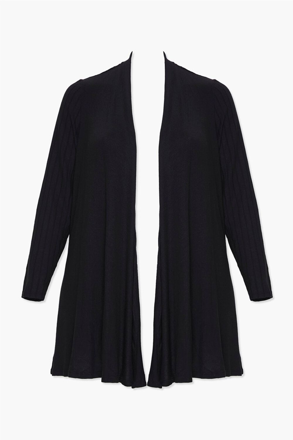 Plus Size Ribbed Open-Front Cardigan, image 1