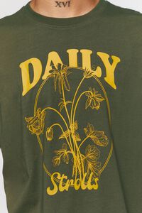 OLIVE/GOLD Organically Grown Cotton Floral Graphic Tee, image 5