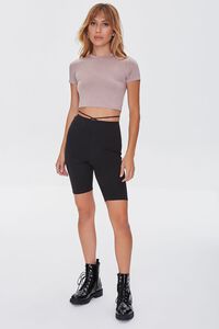 TAUPE Cropped Knit Tee, image 4