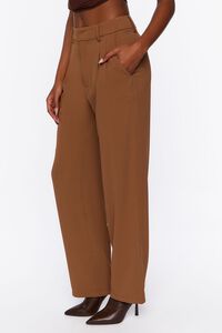 BROWN Mid-Rise Straight-Leg Trousers, image 3