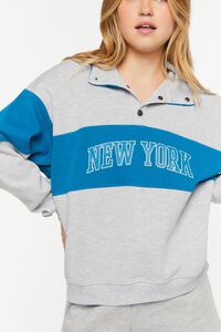 HEATHER GREY/BLUE New York Heathered Graphic Pullover, image 5