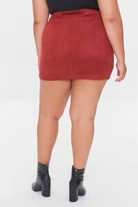 BRICK Plus Size Faux Suede Mini Skirt, image 4