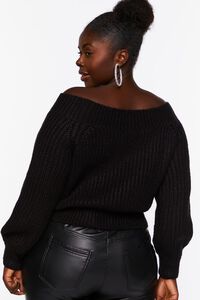 BLACK Plus Size Off-the-Shoulder Sweater, image 3