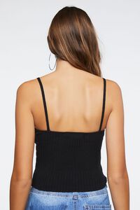 BLACK Ribbed Sweater-Knit Cami, image 3