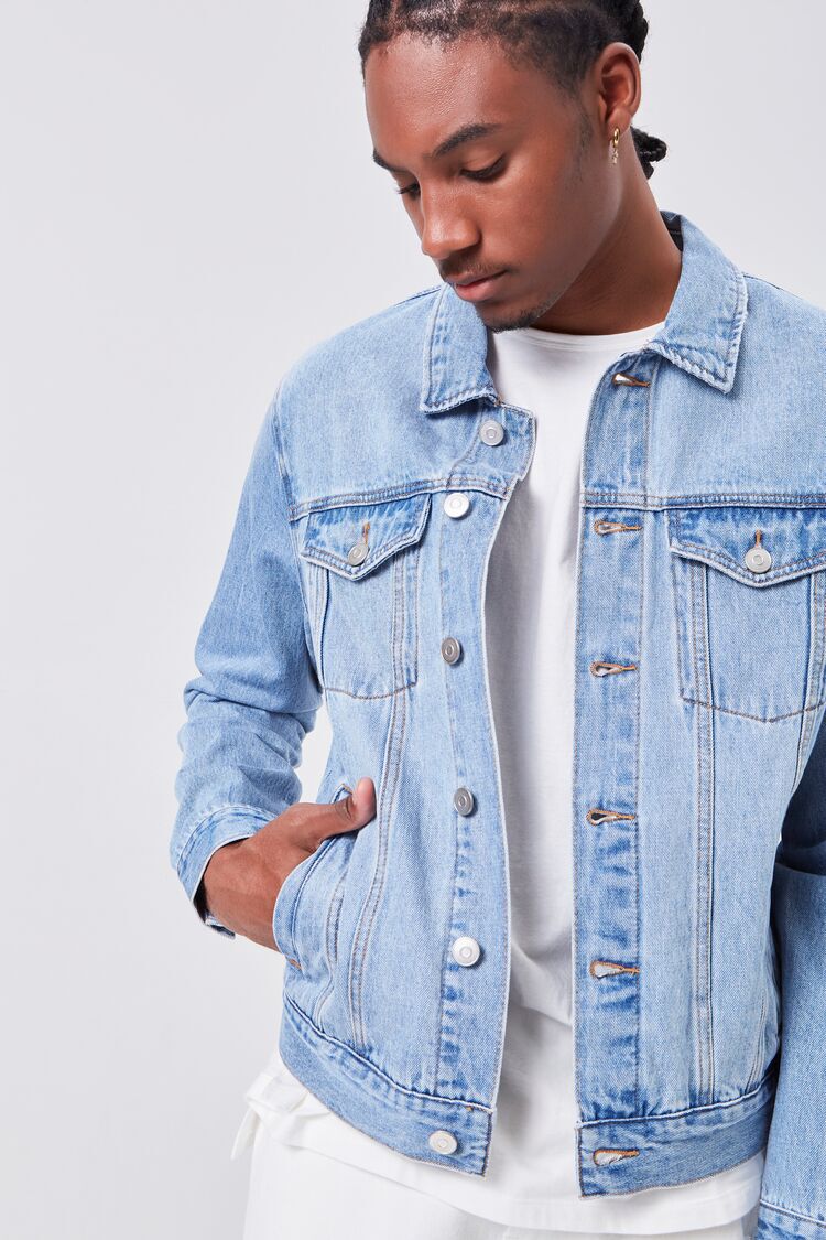 Blue L discount 65% MEN FASHION Jackets Jean Forever 21 Forever 21 denim jacket 