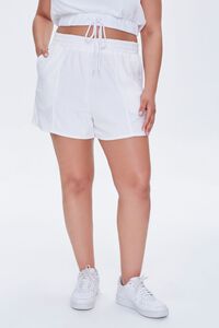 WHITE Plus Size Cotton-Blend Shorts, image 2
