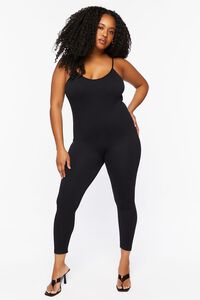 BLACK Plus Size Seamless Cami Jumpsuit, image 4