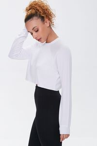 WHITE Active French Terry Crop Top, image 2