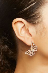 Rhinestone Butterfly Stud Earrings, image 1