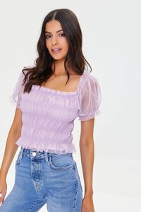 LAVENDER Tiered Puff Sleeve Top, image 1