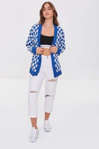 BLUE/CREAM Checkered Cardigan Sweater, image 4