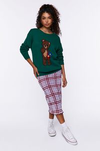 GREEN/BROWN Teddy Bear Graphic Sweater, image 4