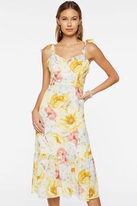 IVORY/MULTI Floral Print Midi Dress, image 4