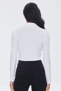 WHITE Rhinestone Lace-Up Shirt, image 3