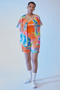ORANGE/MULTI Embroidered FUBU Mesh Shorts, image 5