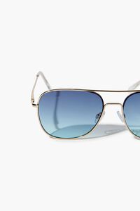 GOLD/BLUE Tinted Aviator Sunglasses, image 4