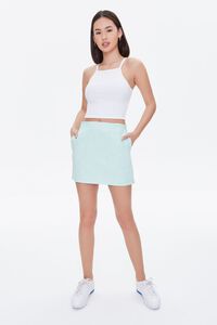 GREEN/WHITE Striped Mini Skirt, image 5