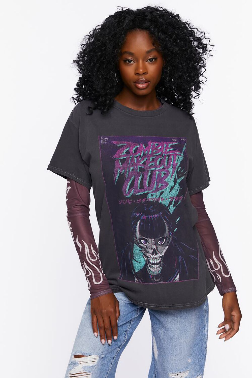CHARCOAL/MULTI Zombie Makeout Club Graphic Tee, image 1